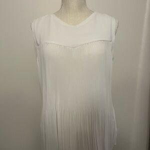 Ellison White Pleated Sleeveless Top